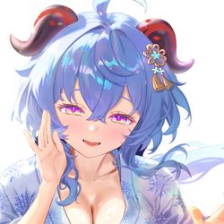 This is a pixiv picture whose title is リクエスト　ASMR浴衣甘雨ちゃん.