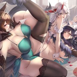 This is a pixiv picture whose title is Twister game(?).