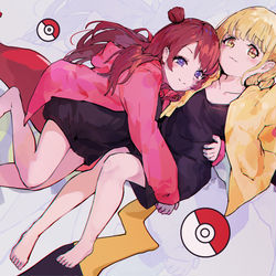 This is a pixiv picture whose title is 小火龙X皮卡丘.