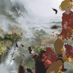 This is a pixiv picture whose title is 秋姉妹.