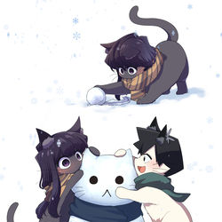 This is a pixiv picture whose title is 🐱☃️🐱.