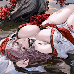 This is a pixiv picture whose title is 【同人绘制 】紅蓮(勝利の女神:NIKKE).