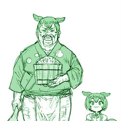 This is a pixiv picture whose title is ずんだもんとずんだどん.