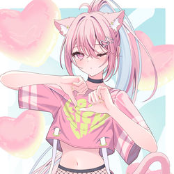 This is a pixiv picture whose title is LOVE SICK CAT.