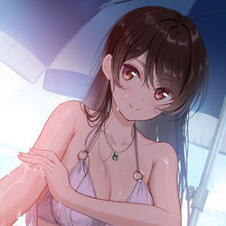 This is a pixiv picture whose title is かのかり千鶴水着.