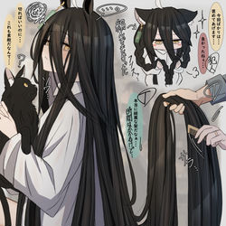 This is a pixiv picture whose title is さらに髪が伸びてしまったカフェ概念・・・.