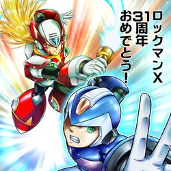 This is a pixiv picture whose title is ロックマンＸ 31周年.