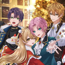 This is a pixiv picture whose title is ハピトリクリスマス.