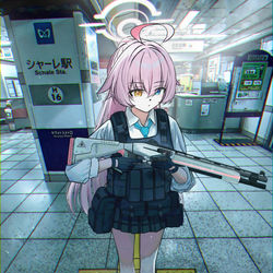 This is a pixiv picture whose title is 小鳥遊ホシノ(臨戦) ショットガン.