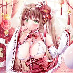 This is a pixiv picture whose title is キツネ巫女.