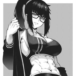 This is a pixiv picture whose title is Buff nerdy girl.