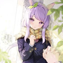 This is a pixiv picture whose title is 放課後、校舎裏で手を繋いでくれるマックイーン.