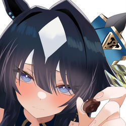 This is a pixiv picture whose title is ジェンティルはチョコを「あ〜ん」ってしてくれたぞって言ったらシー.