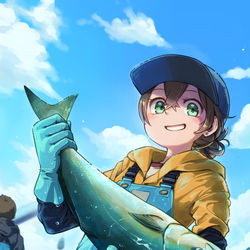 This is a pixiv picture whose title is のんびりイラスト「漁師」.