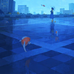 This is a pixiv picture whose title is 雨.