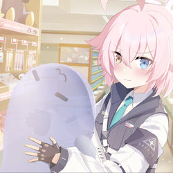 This is a pixiv picture whose title is ホシノ（一年生）と偶然出会う.