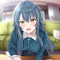 This is a pixiv picture whose title is 手作りのお菓子を食べさせてくれる手毬.
