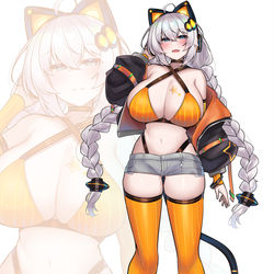 This is a pixiv picture whose title is ストリートキャットあかりちゃん/ミニスカキャットあかりちゃん.