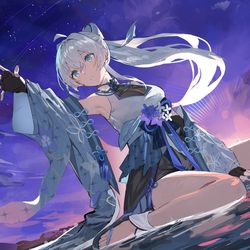 This is a pixiv picture whose title is 1stオリジナル曲『夜月に明けて』　MV.