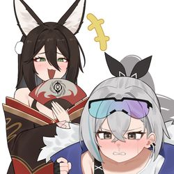 This is a pixiv picture whose title is 銀狼と停雲.