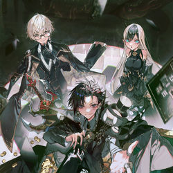 This is a pixiv picture whose title is 夜は無邪気な黒の証明.