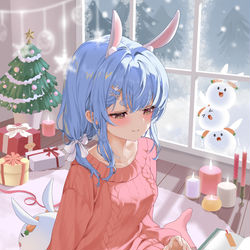This is a pixiv picture whose title is ぺこちゃんと野うさぎのクリスマス.