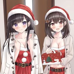 This is a pixiv picture whose title is 「メリークリスマス🎄サンタクロースがケーキを届けに来ました！」.
