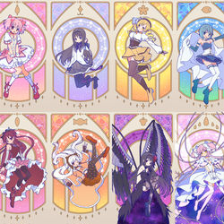 This is a pixiv picture whose title is まどマギミュシャ風.