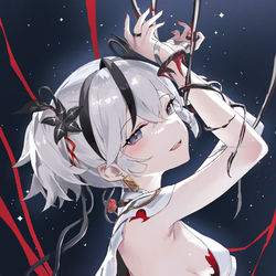 This is a pixiv picture whose title is 縛られた.