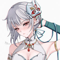 This is a pixiv picture whose title is 新衣装散華さん！！.