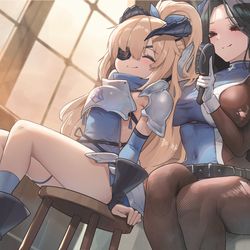 This is a pixiv picture whose title is Nikke Guillotine & maiden.