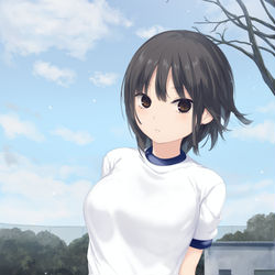 This is a pixiv picture whose title is 青山さんと体操服(冬).