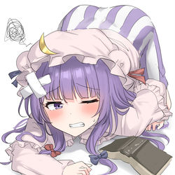 This is a pixiv picture whose title is 派手に転んじゃったパチュリー様.