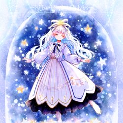 This is a pixiv picture whose title is 星降る夜のスノードーム.