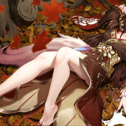 This is a pixiv picture whose title is 秋憶.