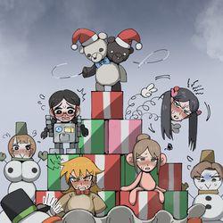 This is a pixiv picture whose title is 怪人たちのクリスマスイブ.