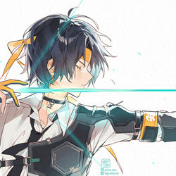 This is a pixiv picture whose title is 浅羽隊員.