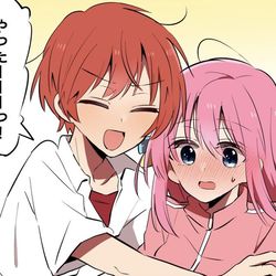 This is a pixiv picture whose title is ぼざろ男体化まとめ.