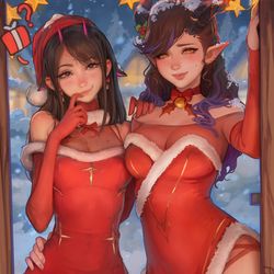 This is a pixiv picture whose title is Christmas Prywinko Kittew 2024.