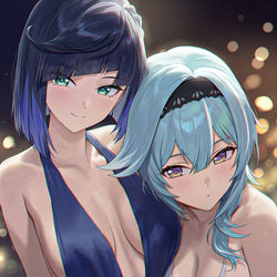 This is a pixiv picture whose title is 夜蘭とエウルア.