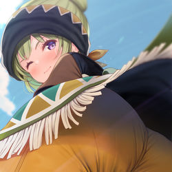 This is a pixiv picture whose title is 強風の中のベスマさん.