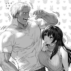 This is a pixiv picture whose title is 熊坂くんと兎沢さん.