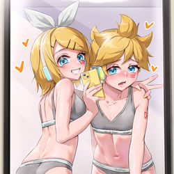 This is a pixiv picture whose title is 鏡音生誕祭2024.