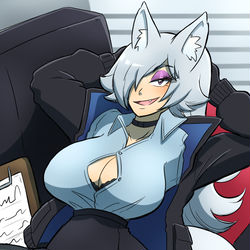 This is a pixiv picture whose title is Foxy Bimbo Secretary.