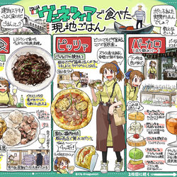 This is a pixiv picture whose title is ヴェネツィアって食べ物何があるの？と旅行しに行って食べたもの。.