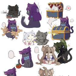 This is a pixiv picture whose title is 猫たち2.