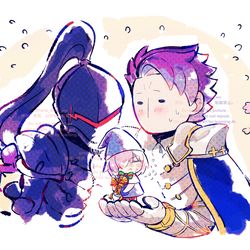This is a pixiv picture whose title is ランスロットとマシュ.