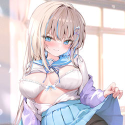 This is a pixiv picture whose title is 「こんなところで見たいなんて、物好きだなぁ…♡」.