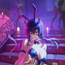 This is a pixiv picture whose title is Chen bunny.