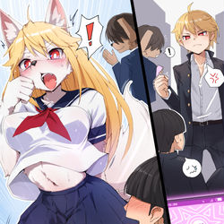 This is a pixiv picture whose title is 【Skeb】ケモノ化アプリvsいじめっ子くん.